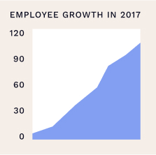 Chart showing employee growth
