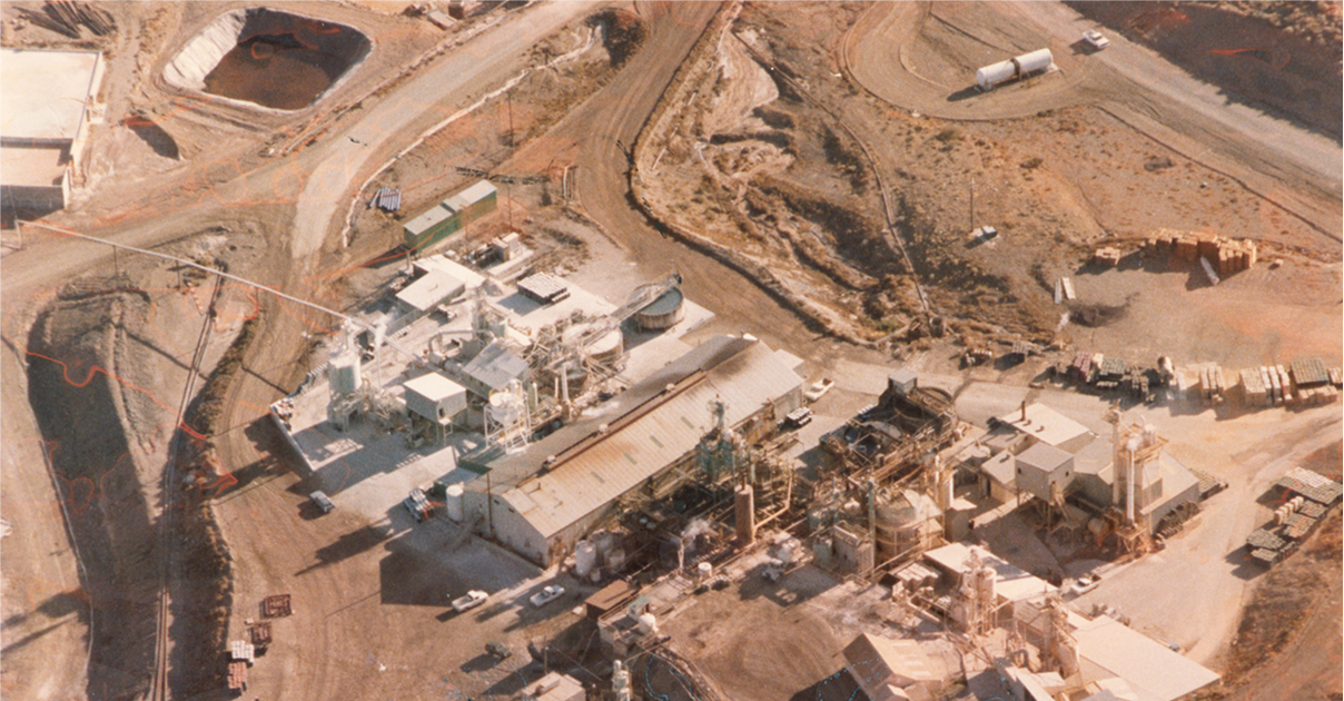 Drone image of Mountain Pass mining facility